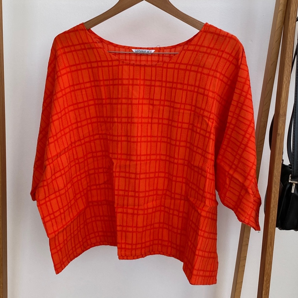 SOLD Plaid Cotton Blouse